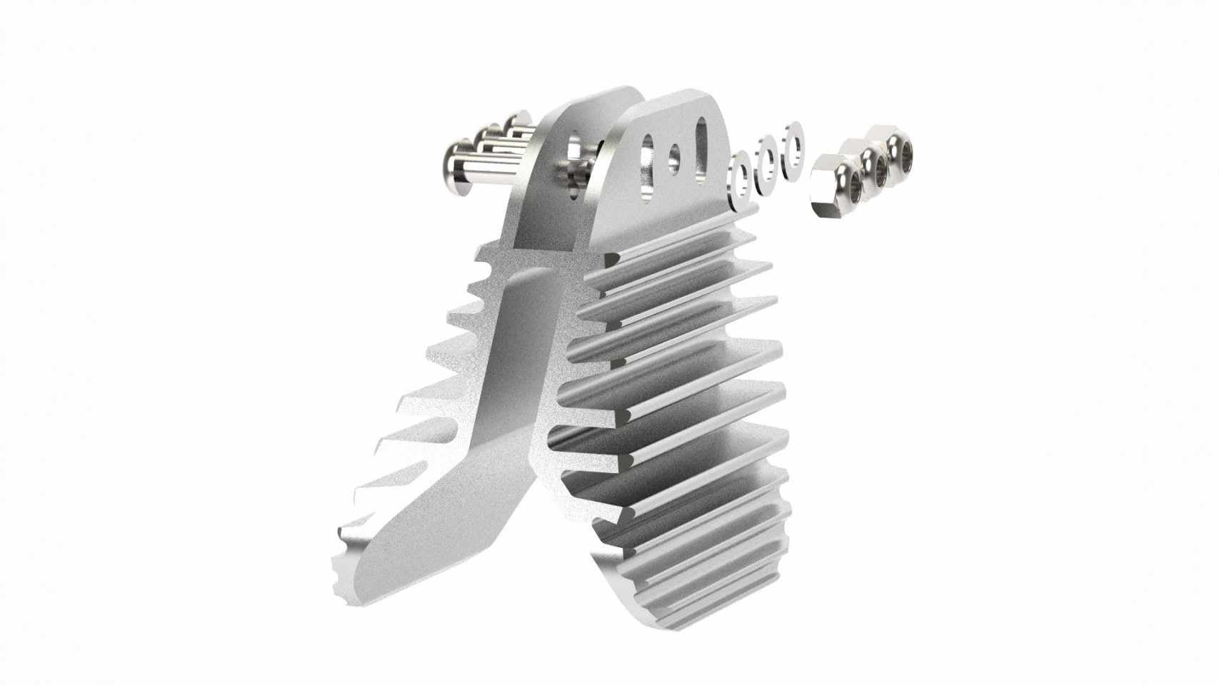 Brakepad with cooling fins for wheels up to 150mm - Roll and Pole