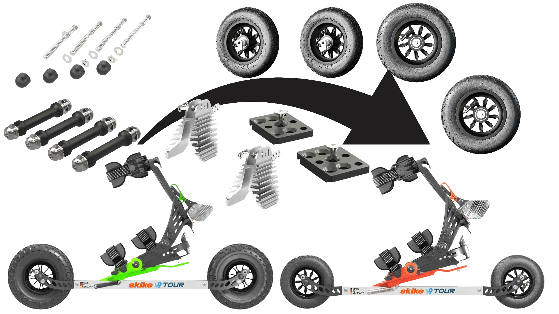 Conversion kit v9 TOUR 200 to 150 - Roll and Pole