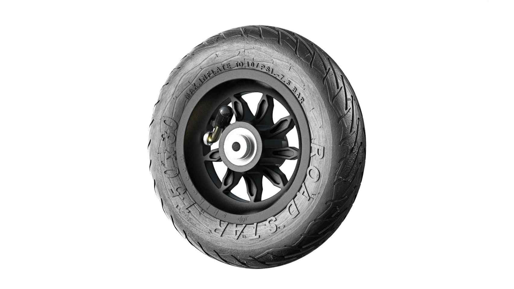 Wheel Black 150mm/6in RS - Tire - Roll and Pole