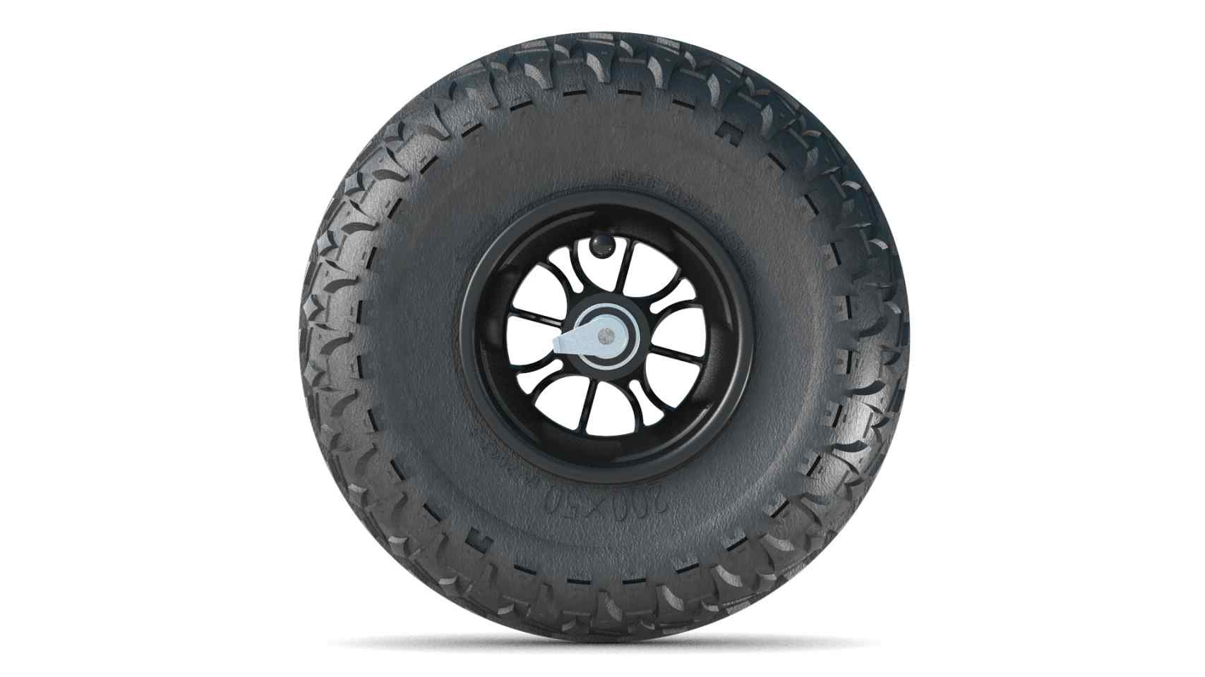 Wheel Black 200mm/8in Reverse - locked Majorgrip - Roll and Pole