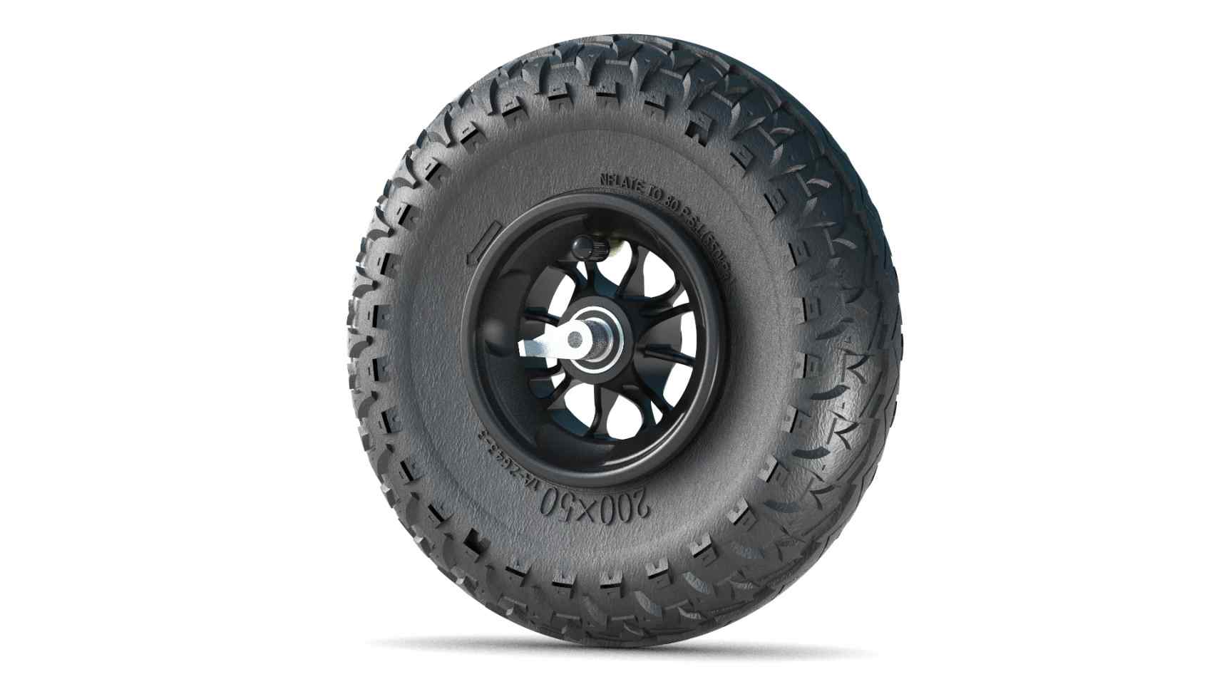 Wheel Black 200mm/8in Reverse - locked Majorgrip - Roll and Pole