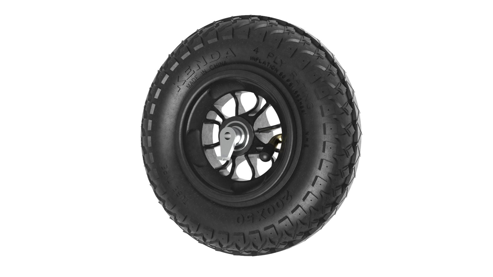 Wheel Black 200mm/8in Reverse - locked Roadstar - Roll and Pole