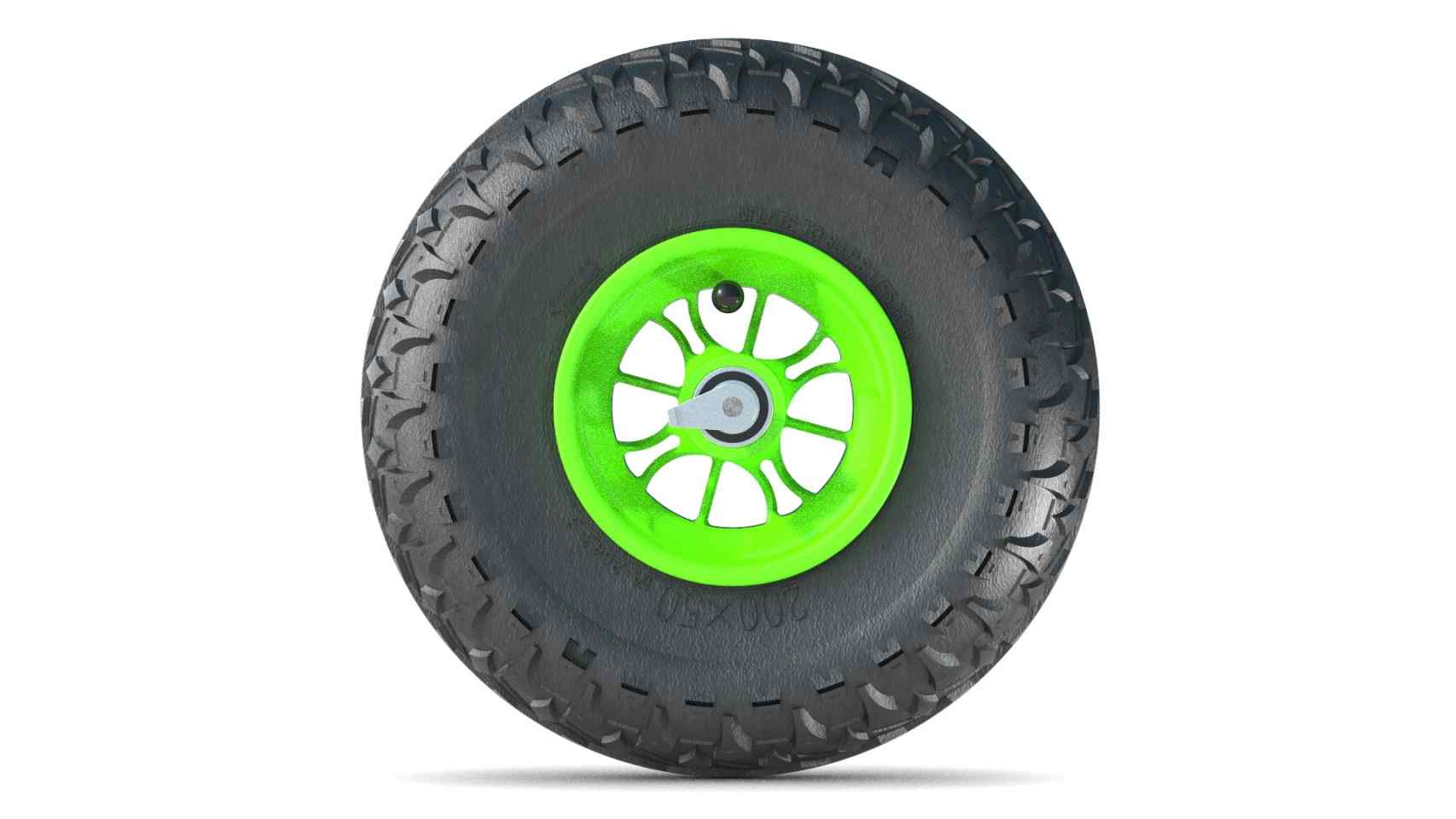 Wheel Green 200mm/8in Reverse - locked Majorgrip - Roll and Pole