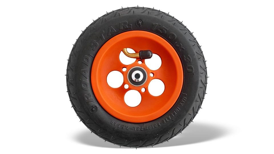 Wheel Orange 150mm/6 inch Orange with Classic Rim - Roll and Pole