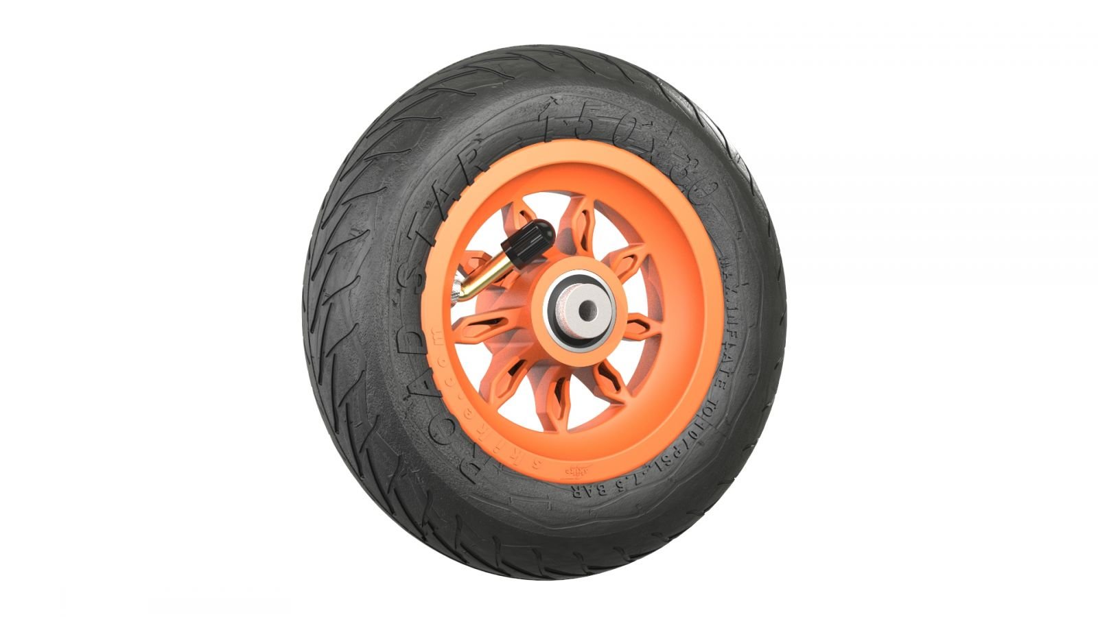 Wheel orange 150mm/6in Rs - Tire - Roll and Pole
