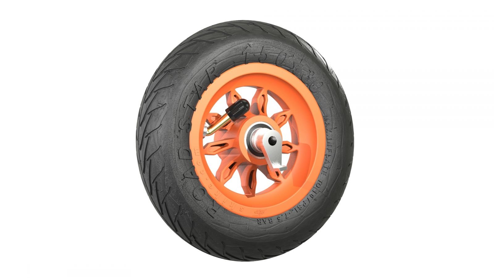 Wheel Orange 150mm/6in with Reverse Lock 9SO - RS - RLS - Roll and Pole