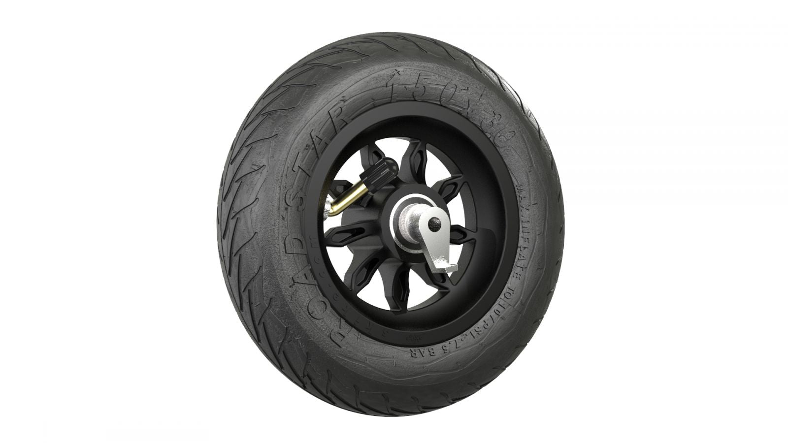 Wheel Reverse - locked Black 150mm/6in Rs - Tire - Roll and Pole
