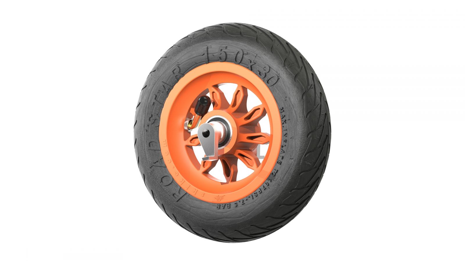 Wheel Orange 150mm/6in with Reverse Lock 9SO-RS-RLS