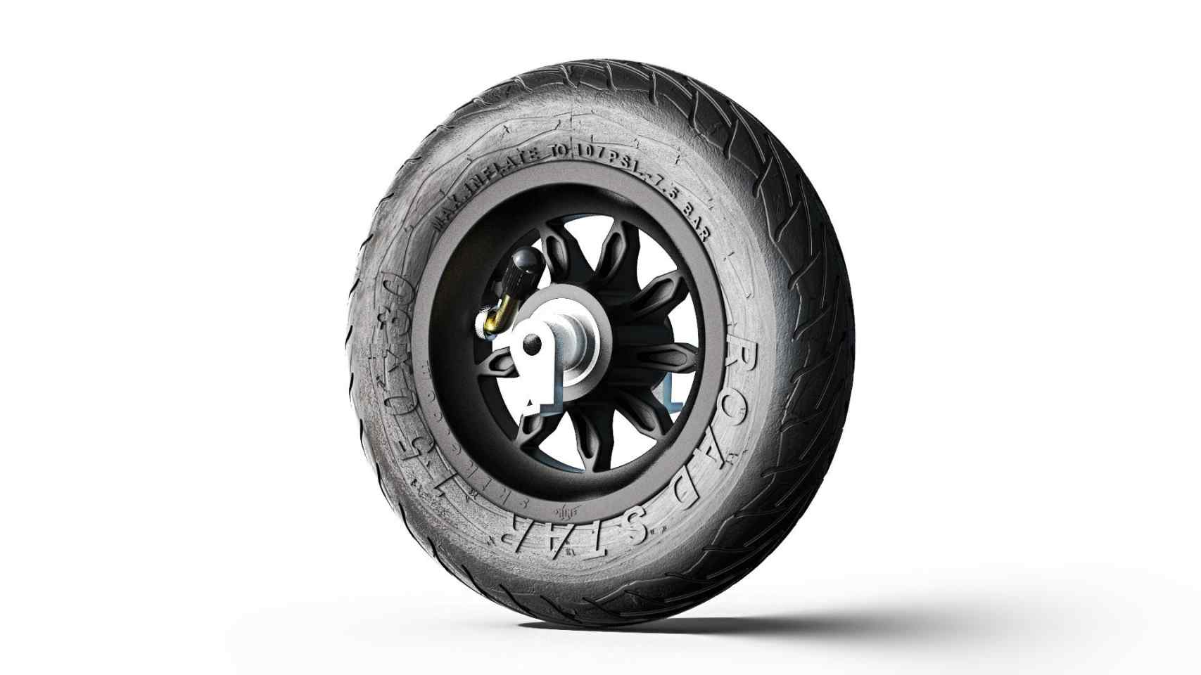 Wheel Reverse-locked Black 150mm/6in Rs-Tire