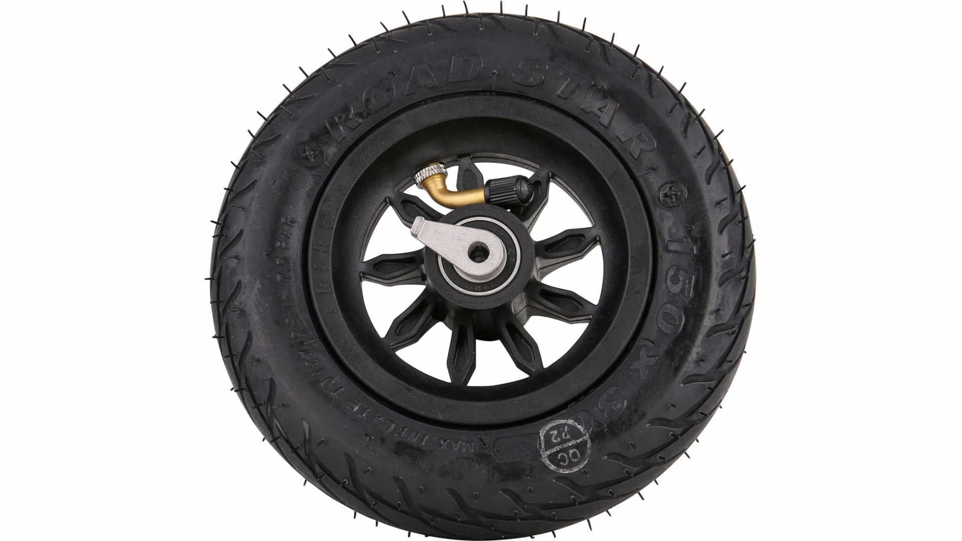 Rad Schwarz 150mm/6 Zoll mit Rücklaufsperre und RS-Reifen