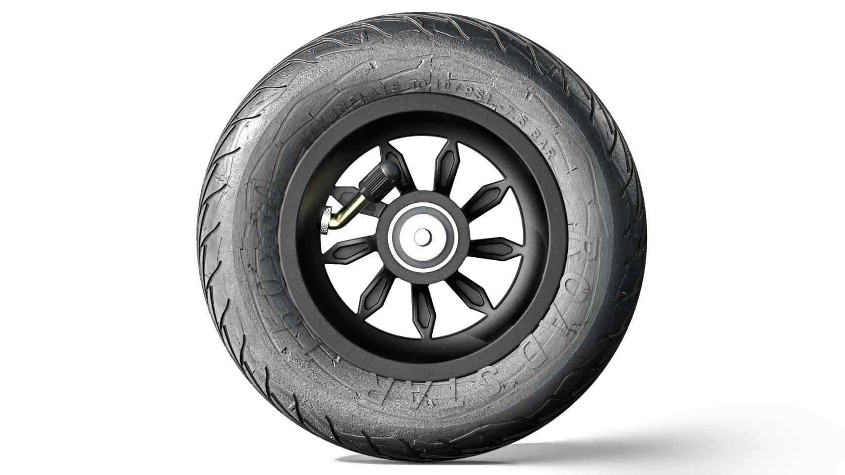 Rad Schwarz 150 mm / 6 Zoll mit RS-Reifen