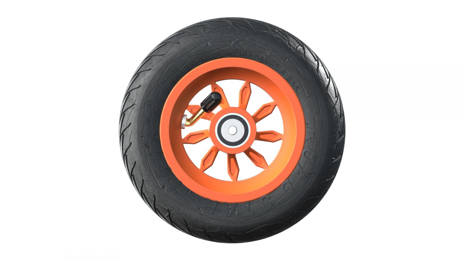 Rad Orange 150 mm / 6 Zoll mit RS-Reifen