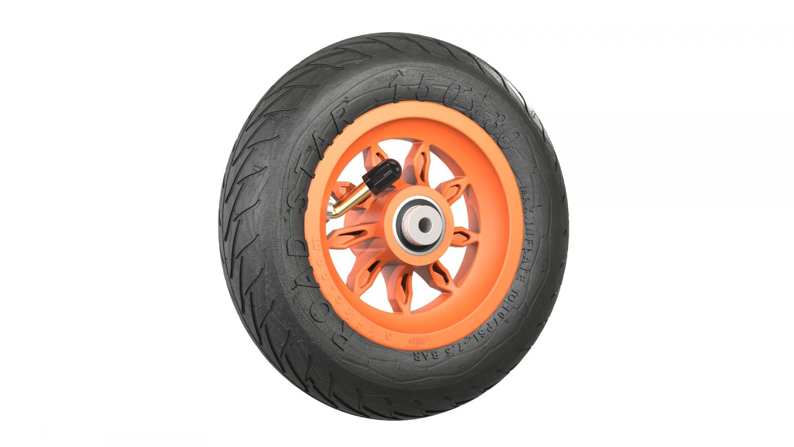 Rad Orange 150 mm / 6 Zoll mit RS-Reifen